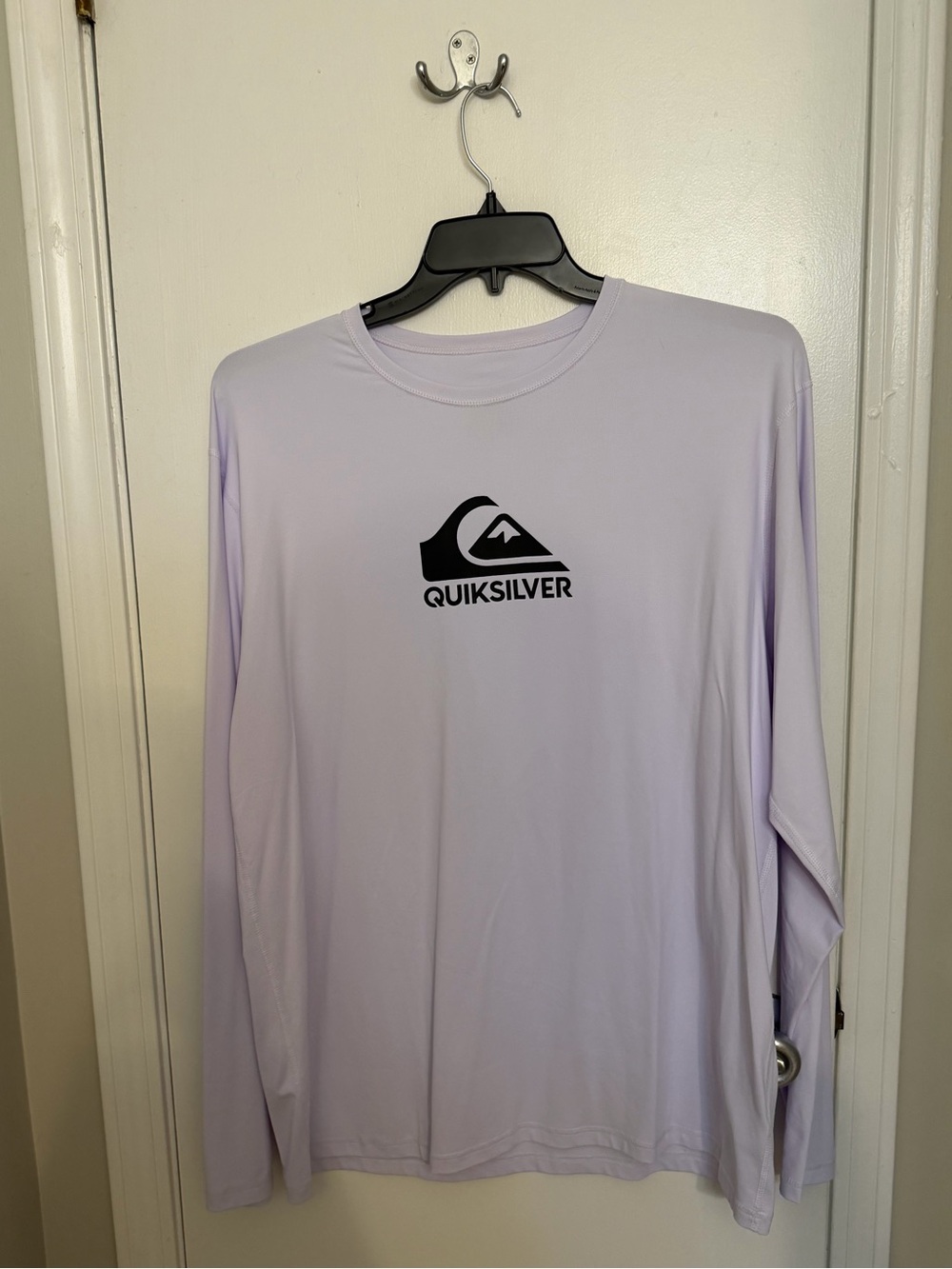 Quiksilver Light Lavender Long Sleeve Tee with Black Logo